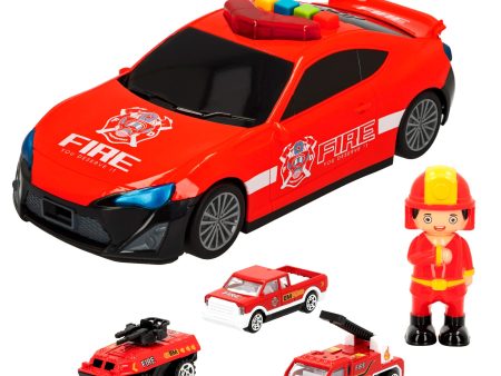 Speed & GO - Coche de Bomberos con Portacoches y Vehículos a Escala CB Toys (49460) For Sale