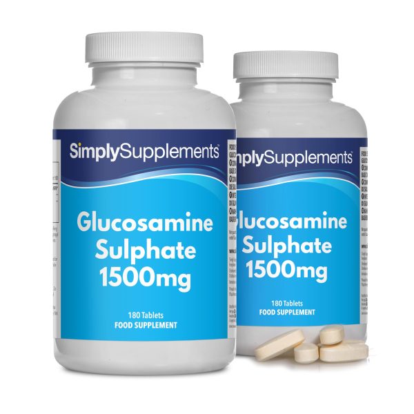 Tabletas de Sulfato de Glucosamina 1500mg | 360 Tabletas de Liberación Rápida | Suministro para 1 Año | Fabricado en el Reino Unido Embalaje Deteriorado Online