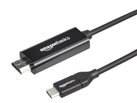 Amazon Basics - Cable Adaptador USB-C a HDMI, Compatible con Thunderbolt 3, 4K a 30 Hz, 1.82 m, Negro Reacondicionado Fashion