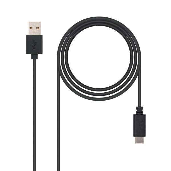 Nanocable 10.01.2101 - Cable USB 2.0 a USB-C para Móviles, Tablets y Portátiles, 3A de Carga, 1 Metro, Negro Reacondicionado For Cheap