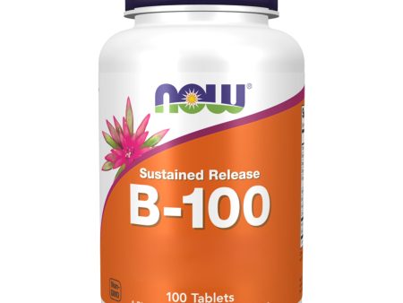 Now Foods, Complejo Vitamínico B-100 Sustained Release, Alta Dosificación, 100 Comprimidos veganos, Sin Gluten, Sin Soja, Vegetariano, No GMO Embalaje Deteriorado (Cad: 30 09 2025) For Discount