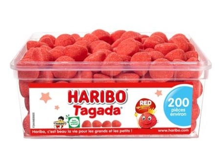 HARIBO - Tagada - Caramelos de Fresa - Caja de 200 Unidades - 820 gr (Cad: 28 02 2025) For Sale