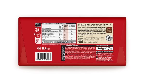 Nestlé Extrafino Tableta de Chocolate con Leche Intenso 40% Cacao, 125 g, Sin Gluten Embalaje Deteriorado Hot on Sale