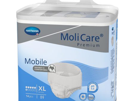 MoliCare Mobile: Pañales para Adultos con Incontinencia Severa, Ropa Interior Absorbente Unisex, 6 Gotas, Talla XL, 14 Unidades Embalaje Deteriorado Online now