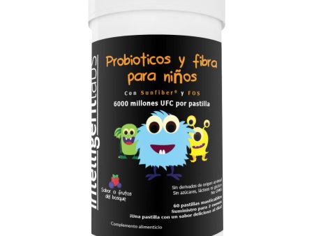 Probiótico con Prebióticos para Niños - 6 Mil Millones de UFC, Sunfiber y FOS - Sabor Excelente - Suministro para 2 Meses Embalaje Deteriorado For Cheap