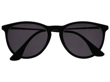 Gafas de Lectura Solares OPULIZE Jet - Montura Elegante Grande, Negro Engomado con Varillas Plateadas, Protección UV400, Resistente a Arañazos, +3.00 Dioptrías Embalaje Deteriorado Online Hot Sale