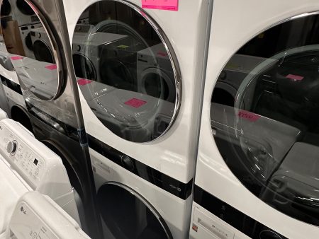 Brand New LG - 4.5 Cu. Ft. HE Smart Front-Load Washer and 7.4 Cu. Ft. Electric Dryer WashTower with Steam and Built-In Intelligence - White was12486 Hot on Sale